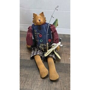 1996 Otagiri Aleta Breese FOLK ART CAT  Take Time To Catch The Fishes